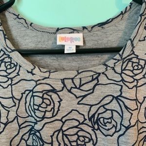 LuLaRoe Dresses - BNWOT LulaRoe Medium Gray and Navy Rose Carly LuLaRoe Dresses - BNWOT LulaRoe Medium Gray and Navy Rose Carly